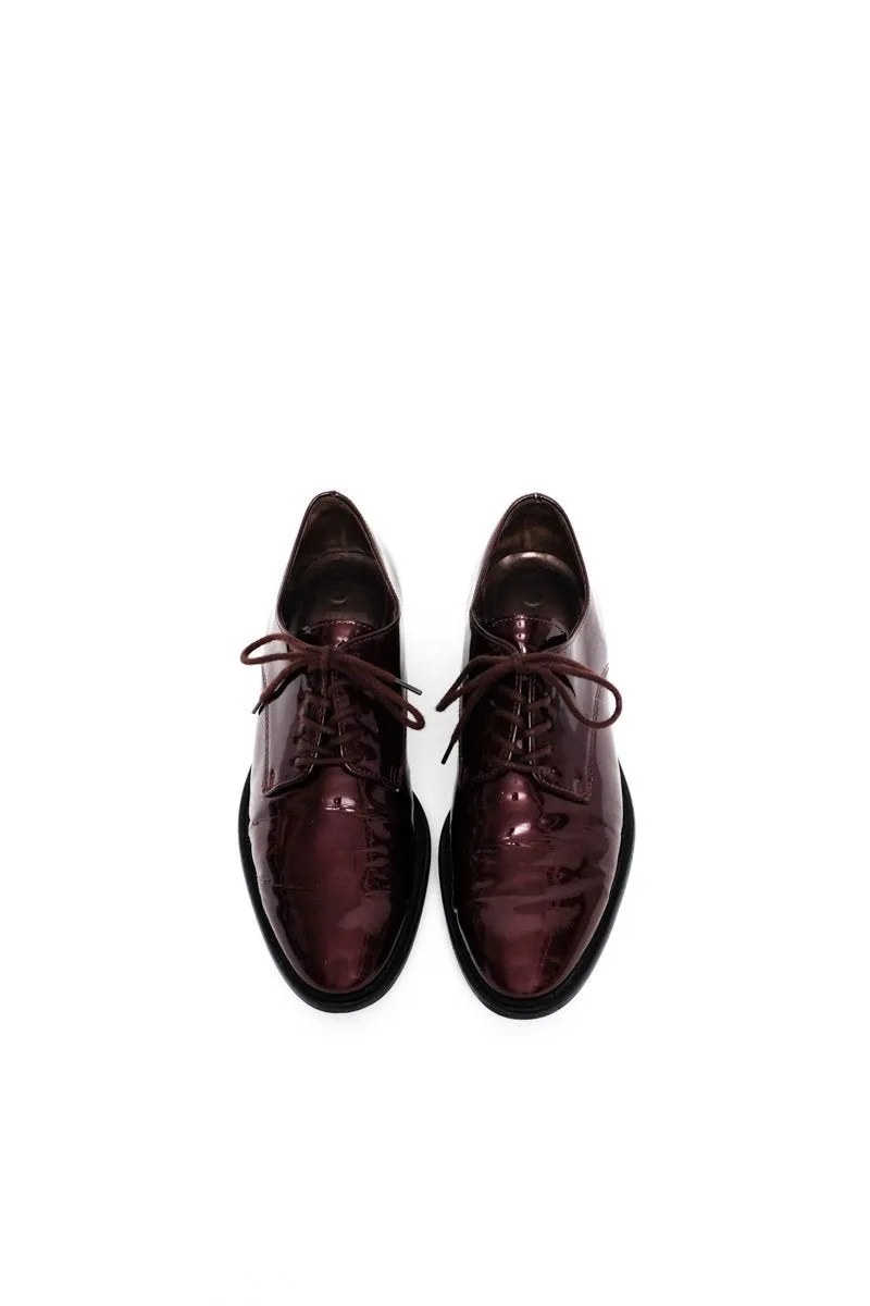 0560_BURGUNDY 36 36,5 PATENT LEATHER LACE-UP BROGUES