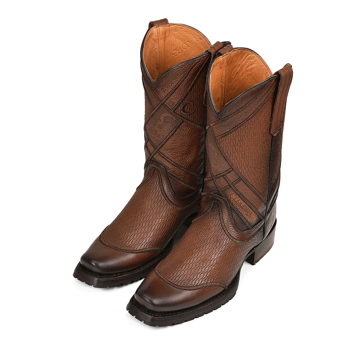 1J2MRS - Cuadra brown casual cowboy cowhide leather boots for men