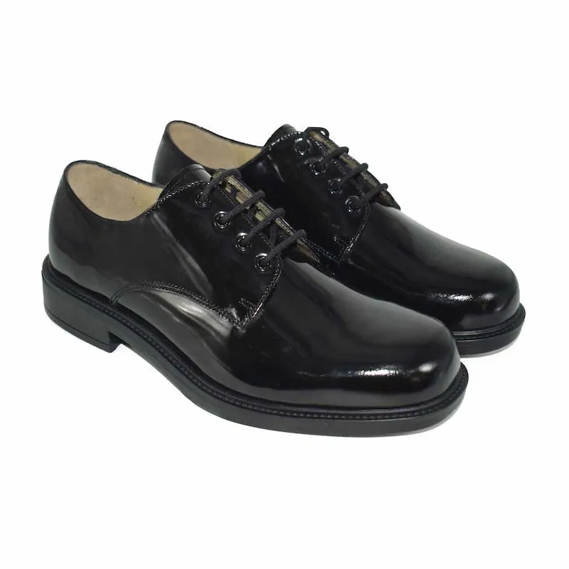 Ace Derby 1262 Officer Shoes (Shiny) - Black