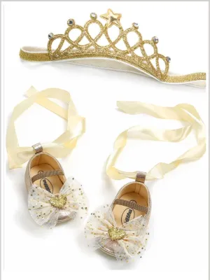 Baby Little Princess Crown Headband and Shoes Set