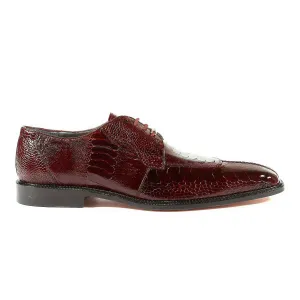 Belvedere Siena in Dark Burgundy Genuine Ostrich Leg Oxfords