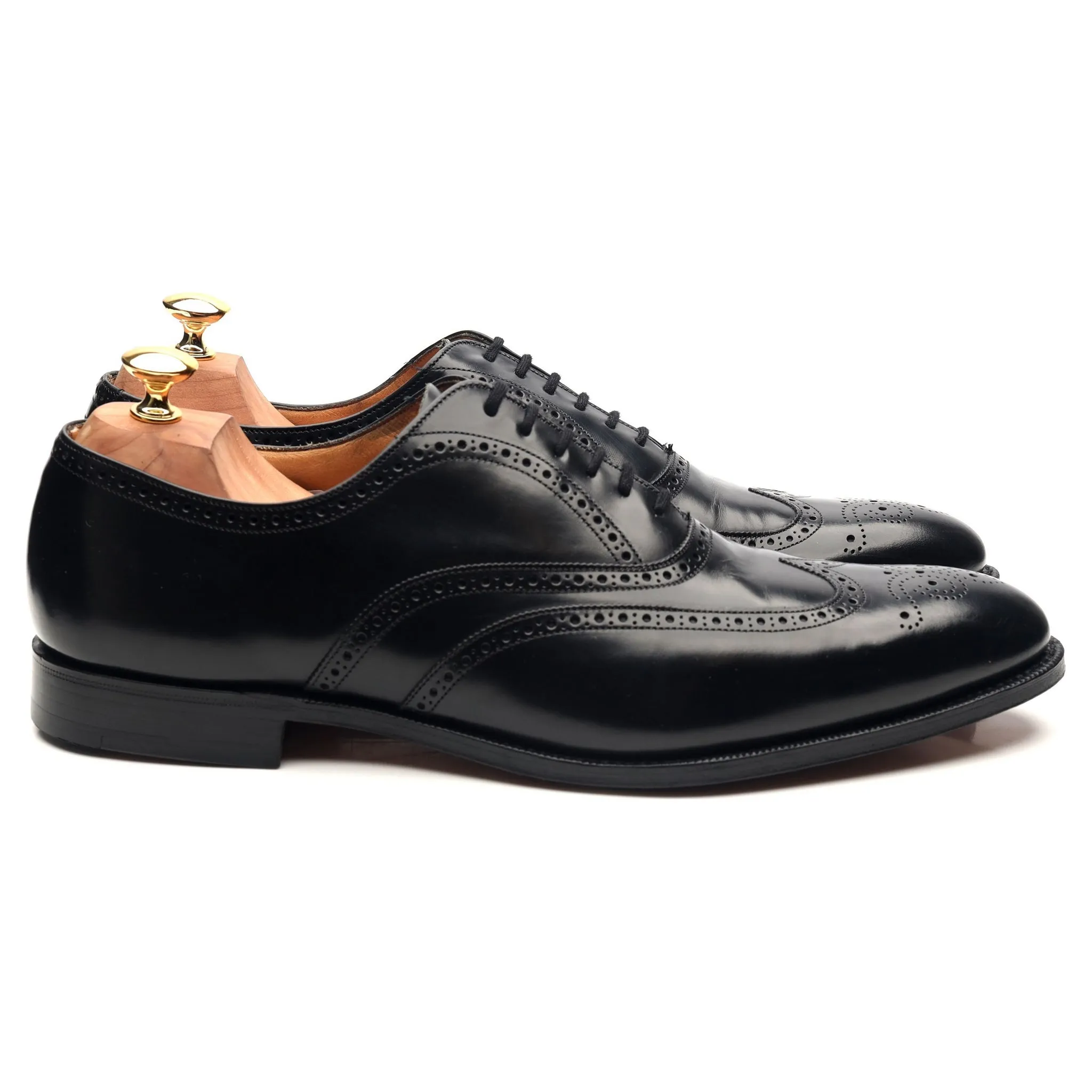 'Berlin' Black Leather Brogues UK 10 F