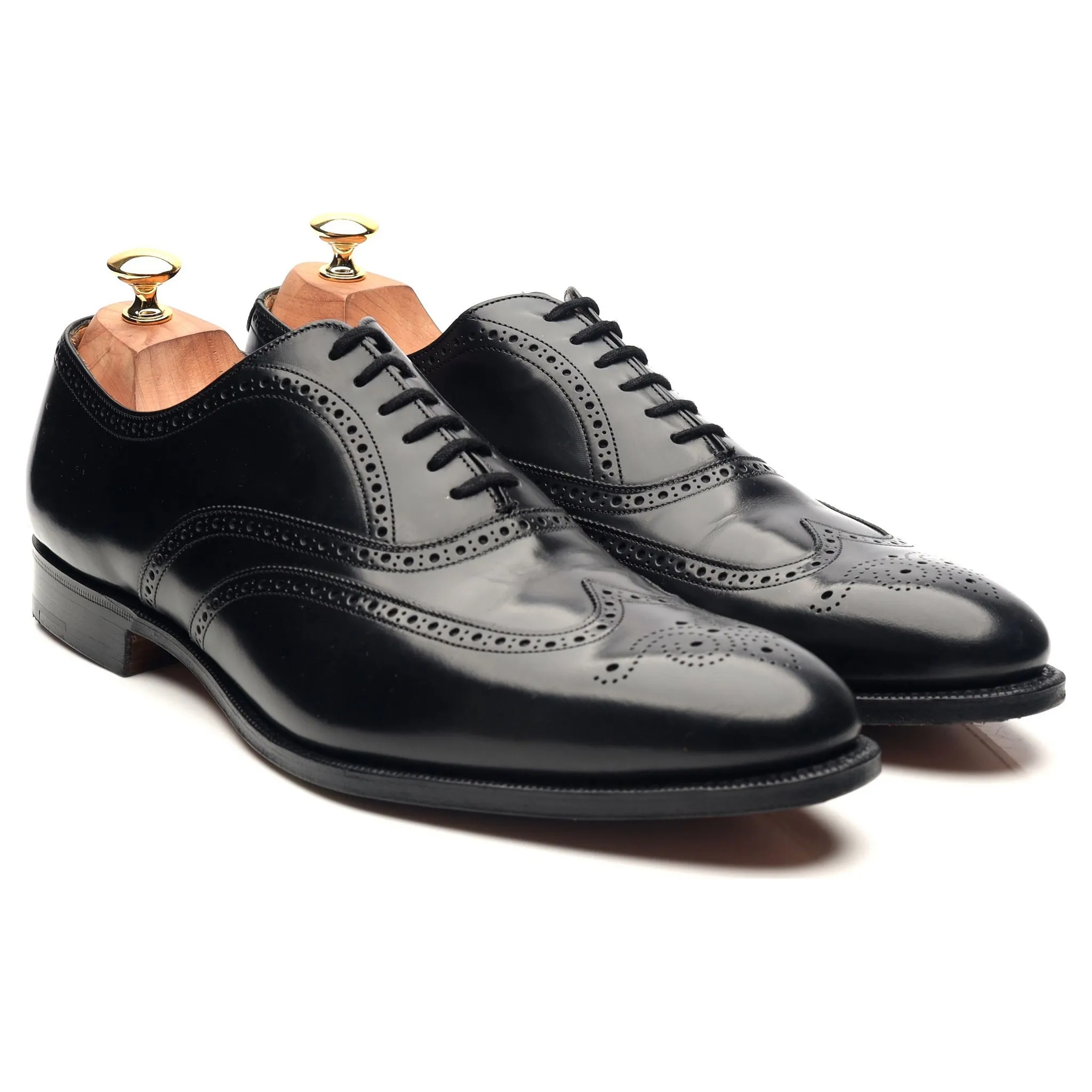 'Berlin' Black Leather Brogues UK 10 F