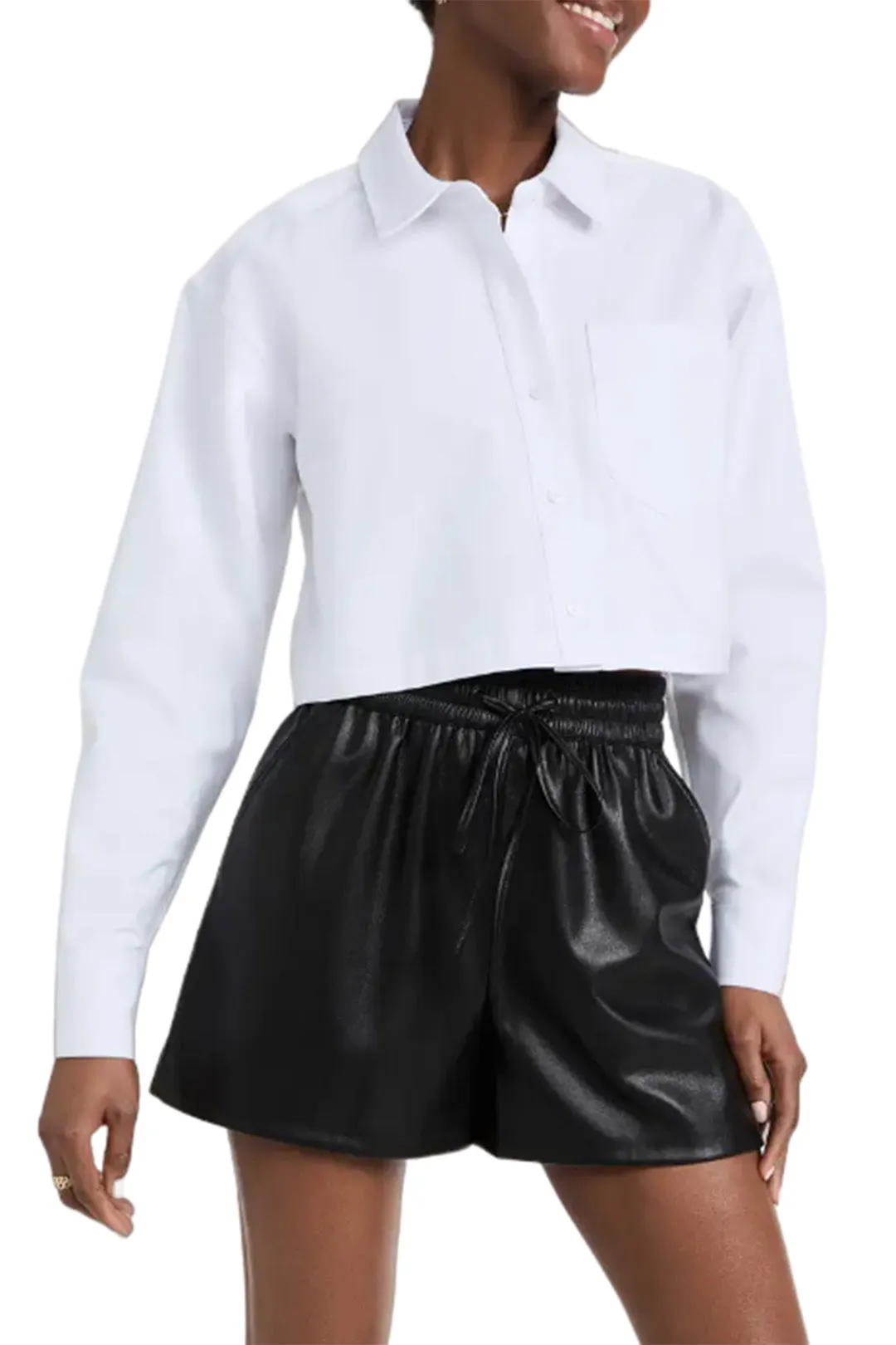 Boxy Crop Shirt in White