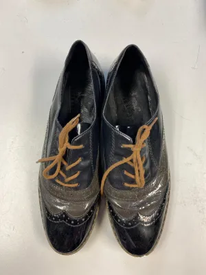 Brown patent brogues, Riecker, Size 8