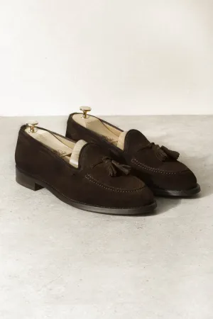 Brown suede tassel loafers - Made In Italy