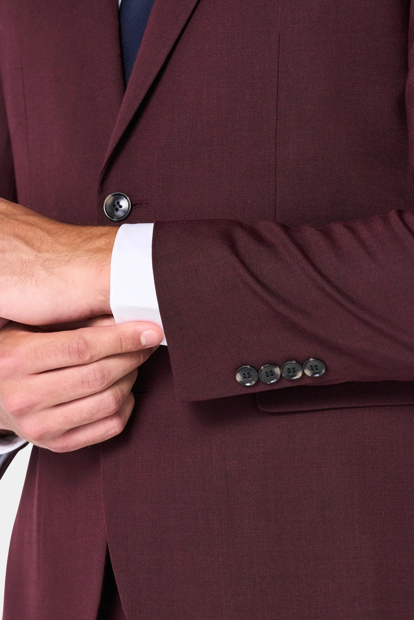 Burgundy Sharkskin 2 Button Suit