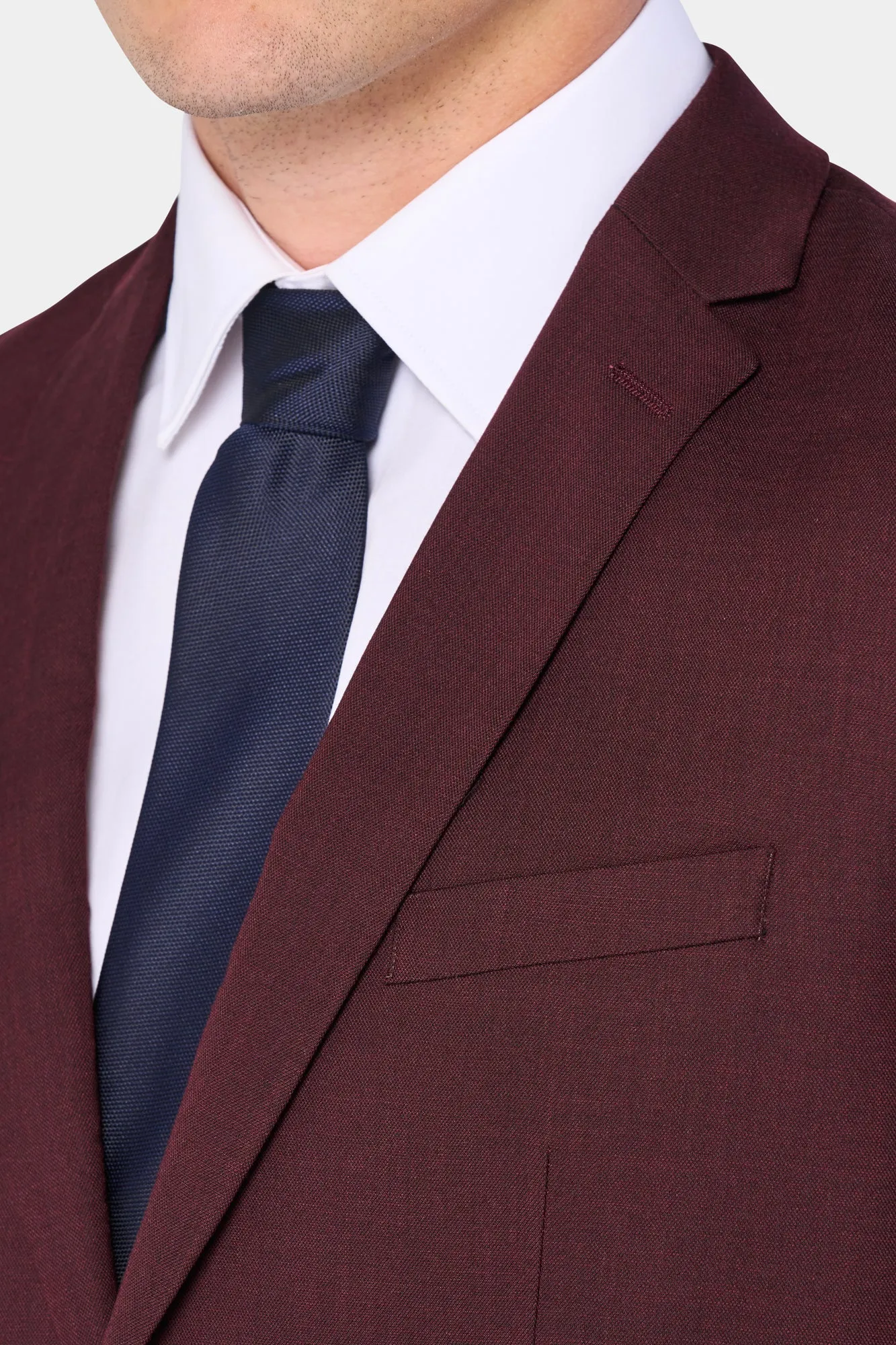 Burgundy Sharkskin 2 Button Suit