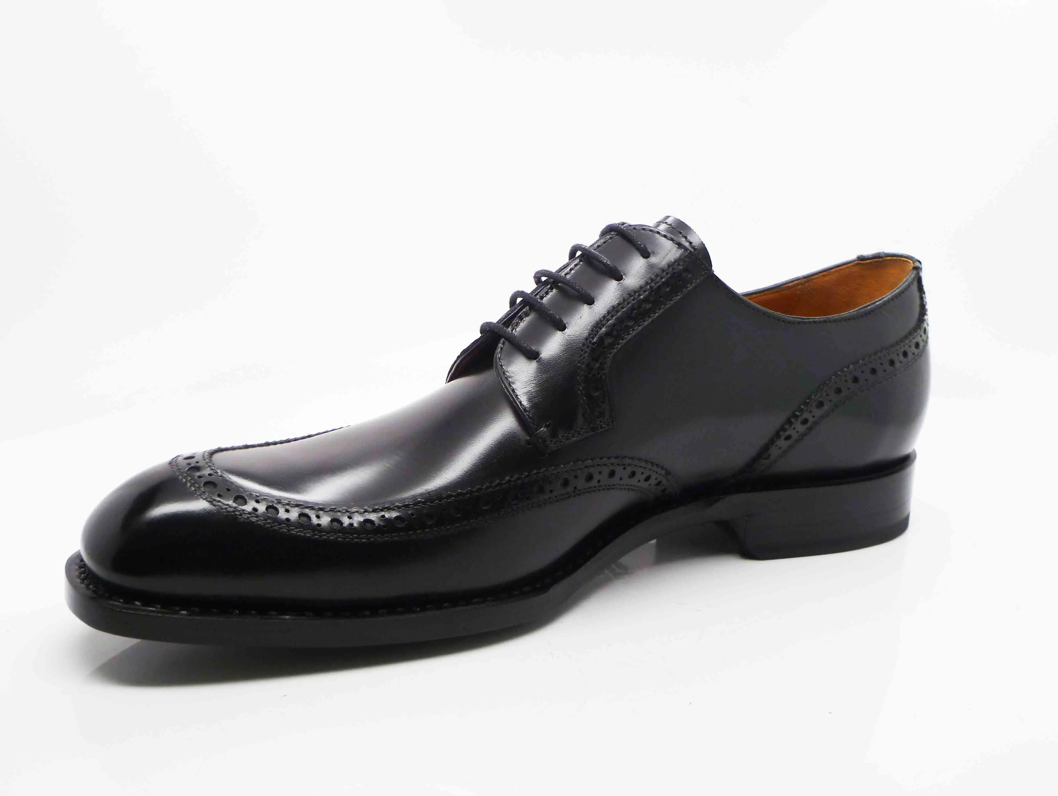 Burnished Calfskin "Colin" Lace-Up Oxford Black