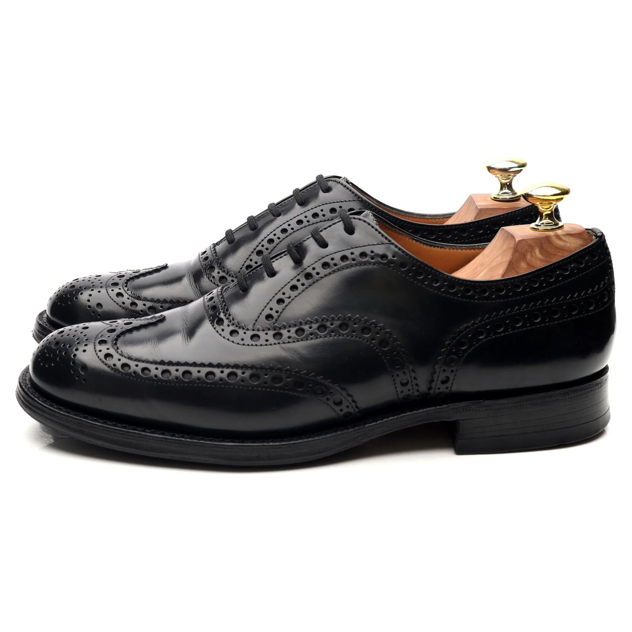 'Burwood' Black Leather Brogues UK 7 F