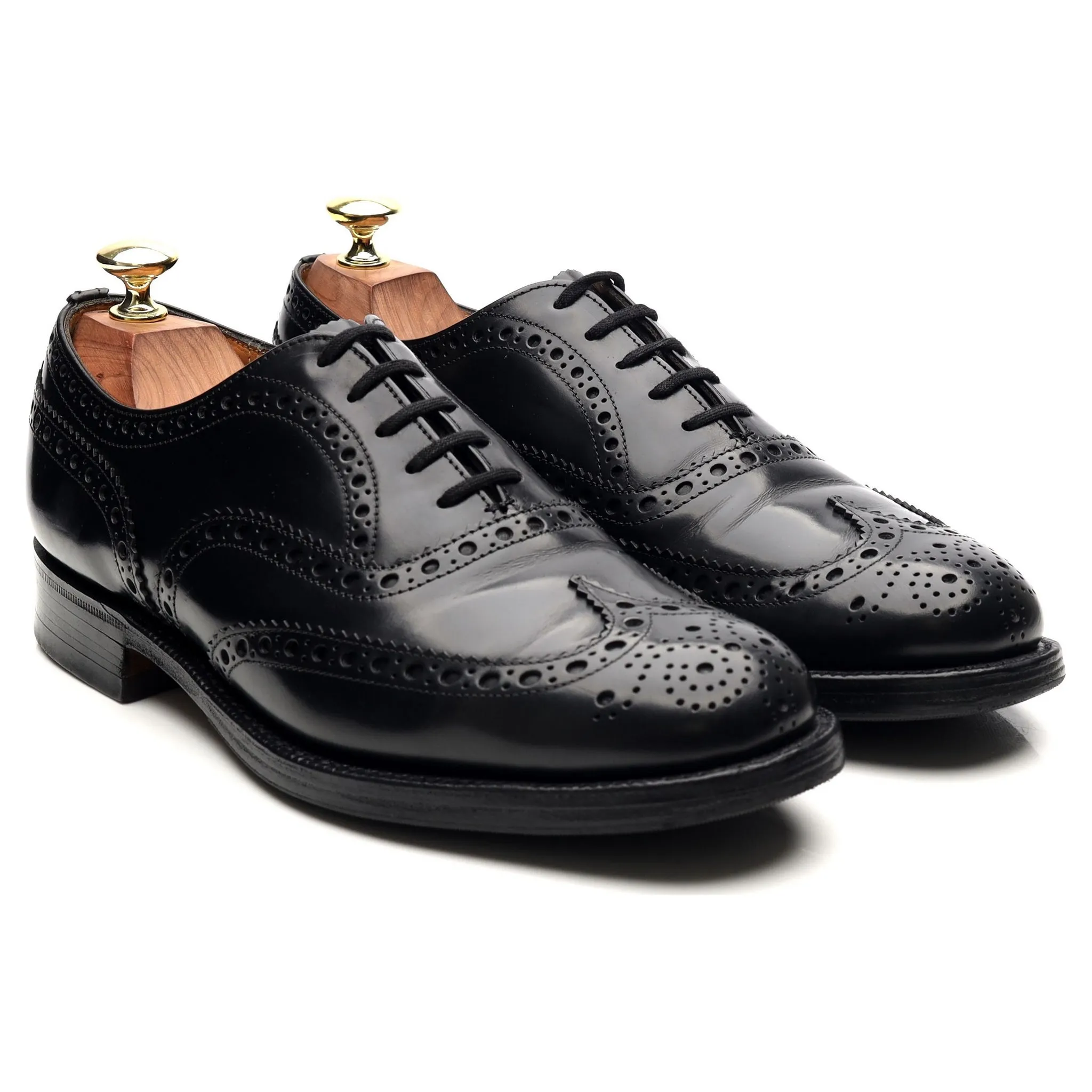 'Burwood' Black Leather Brogues UK 7 F