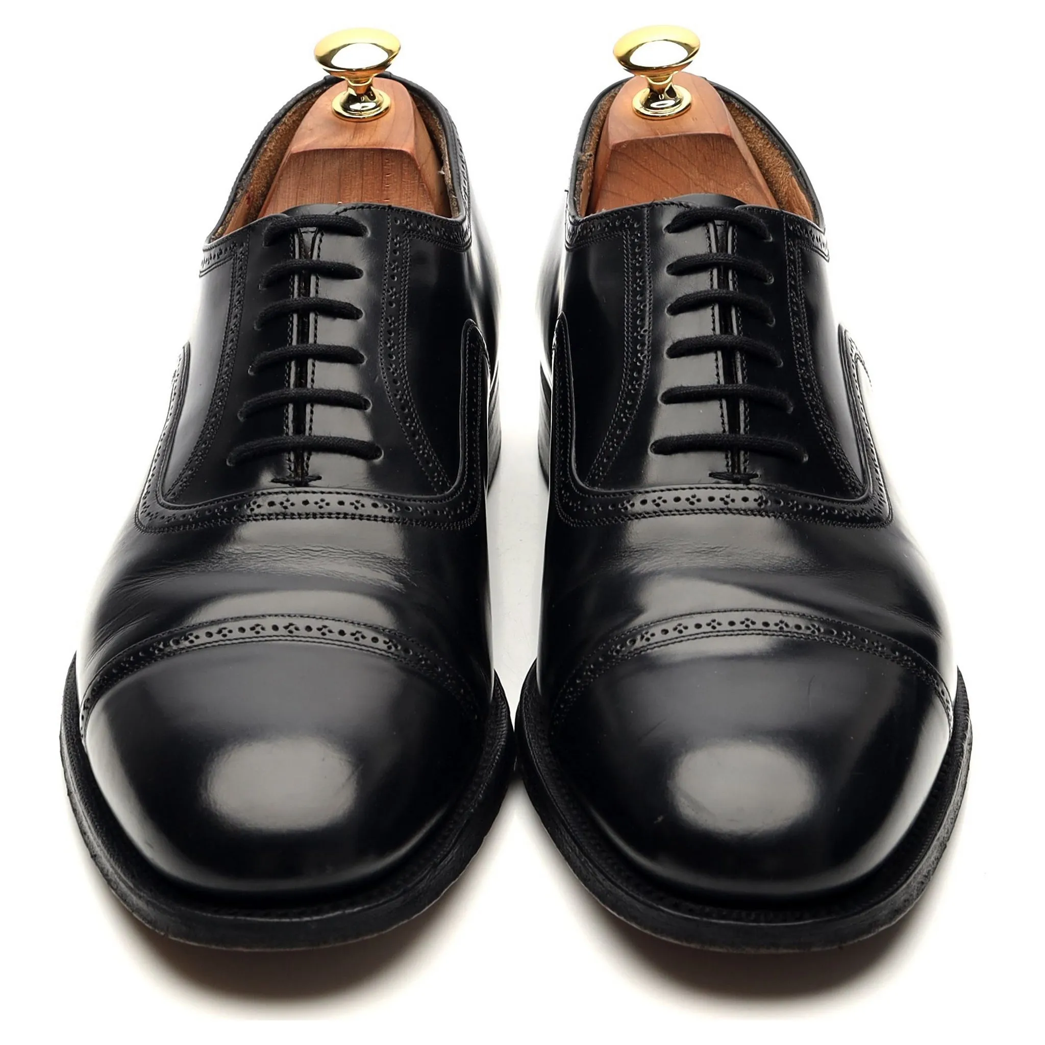 'Charmouth' Black Leather Oxford Brogues UK 10 F