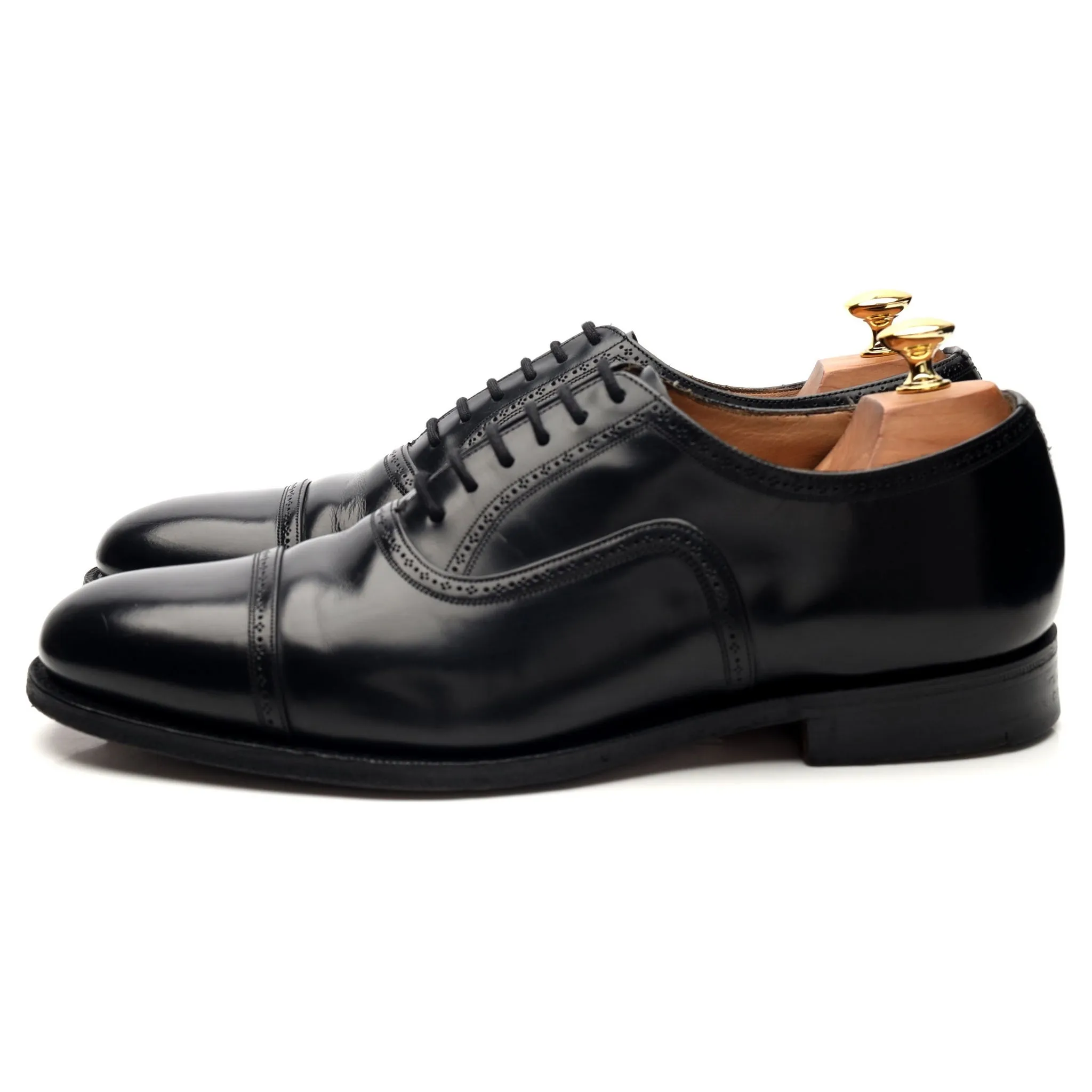 'Charmouth' Black Leather Oxford Brogues UK 10 F