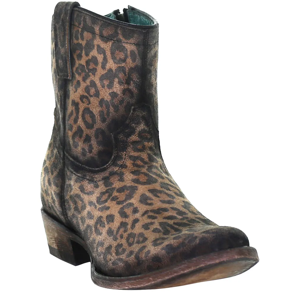 Cheetah Round Toe Cowboy Booties