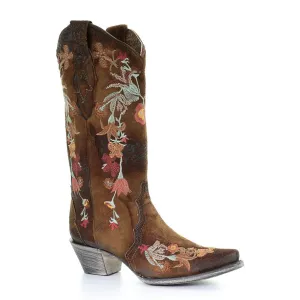 Corral Womens Fashion Boots Leather Lindsey Chocolate Supreme Floral