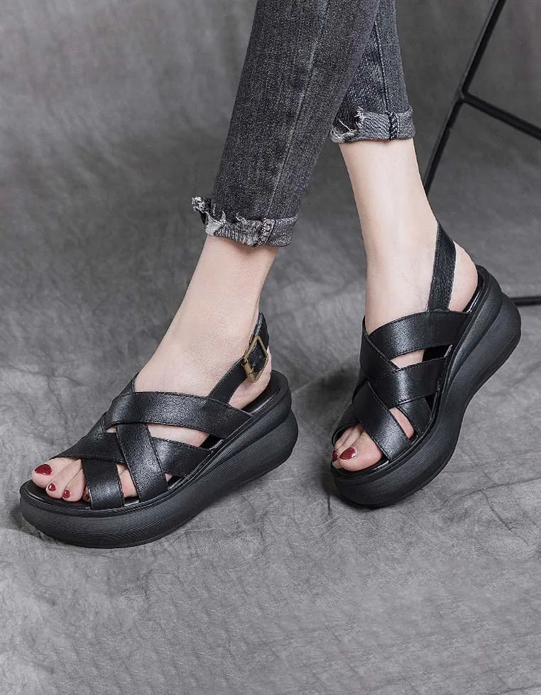 Cross Straps Summer Holiday Wedge Sandals