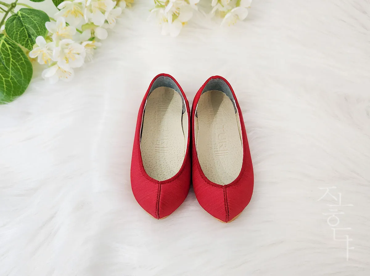 Cute Baby Girl Hanbok Shoes in Red