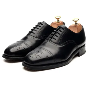 'Dundee' Black Leather Oxford Semi Brogues UK 6 F