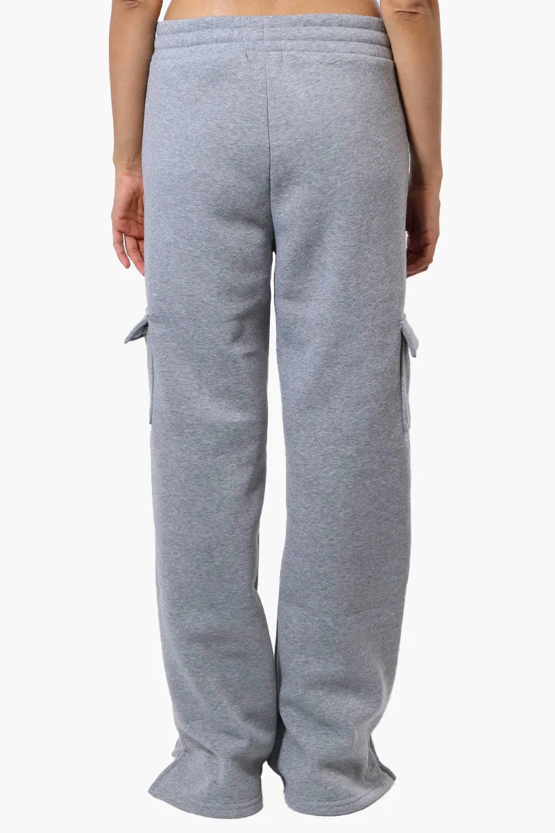 Fahrenheit Fleece Tie Waist Cargo Sweatpants - Grey