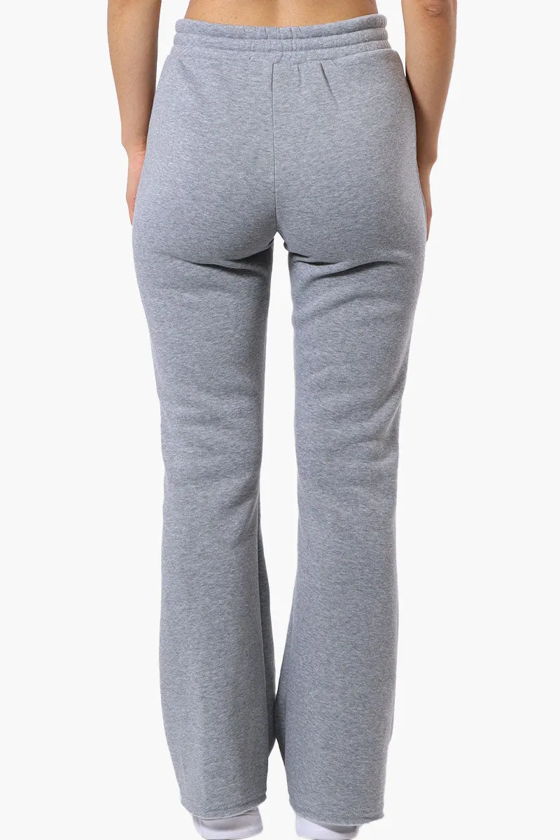 Fahrenheit Tie Waist Flared Sweatpants - Grey