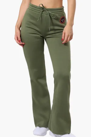 Fahrenheit Tie Waist Flared Sweatpants - Olive