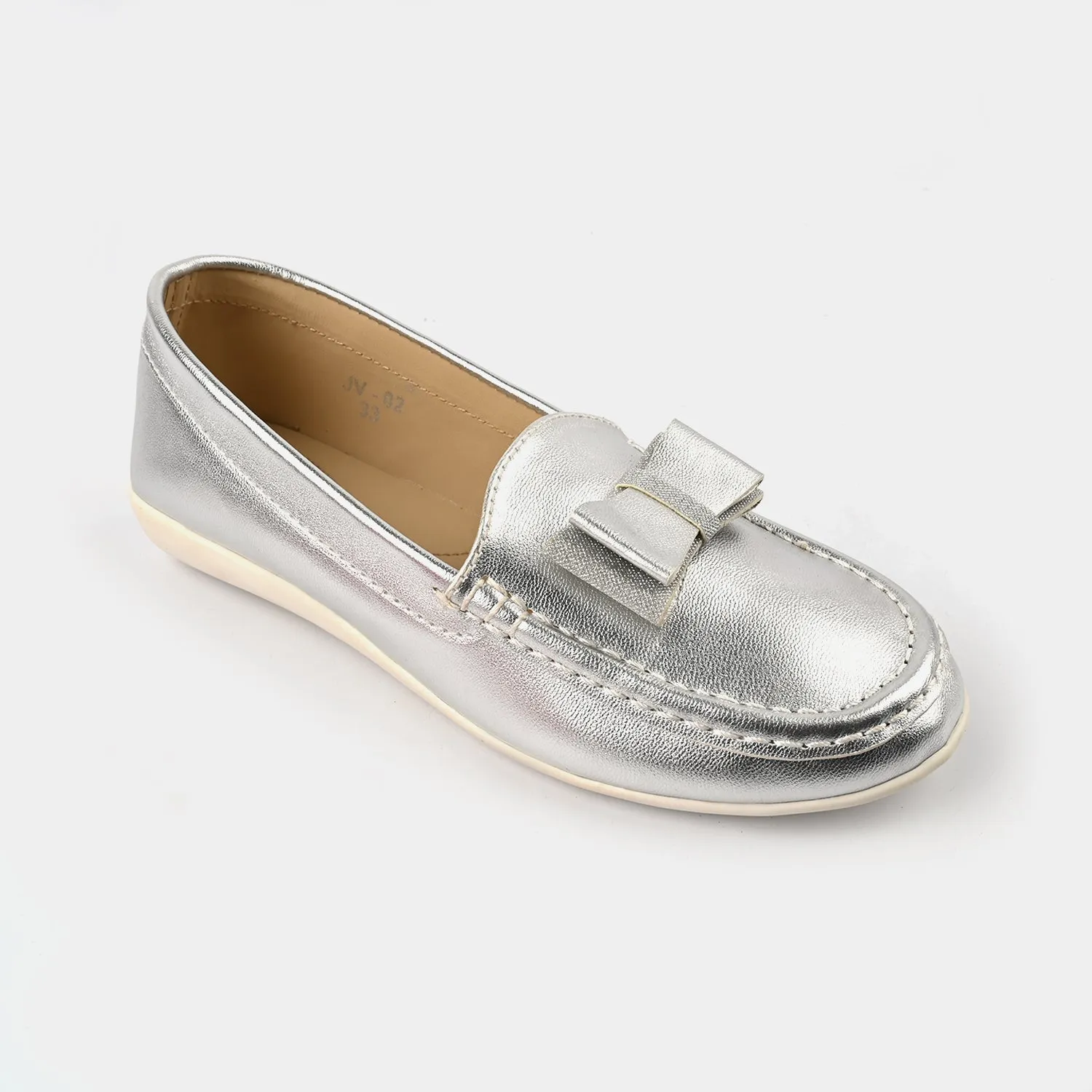 Girls Loafer JV-02-SILVER