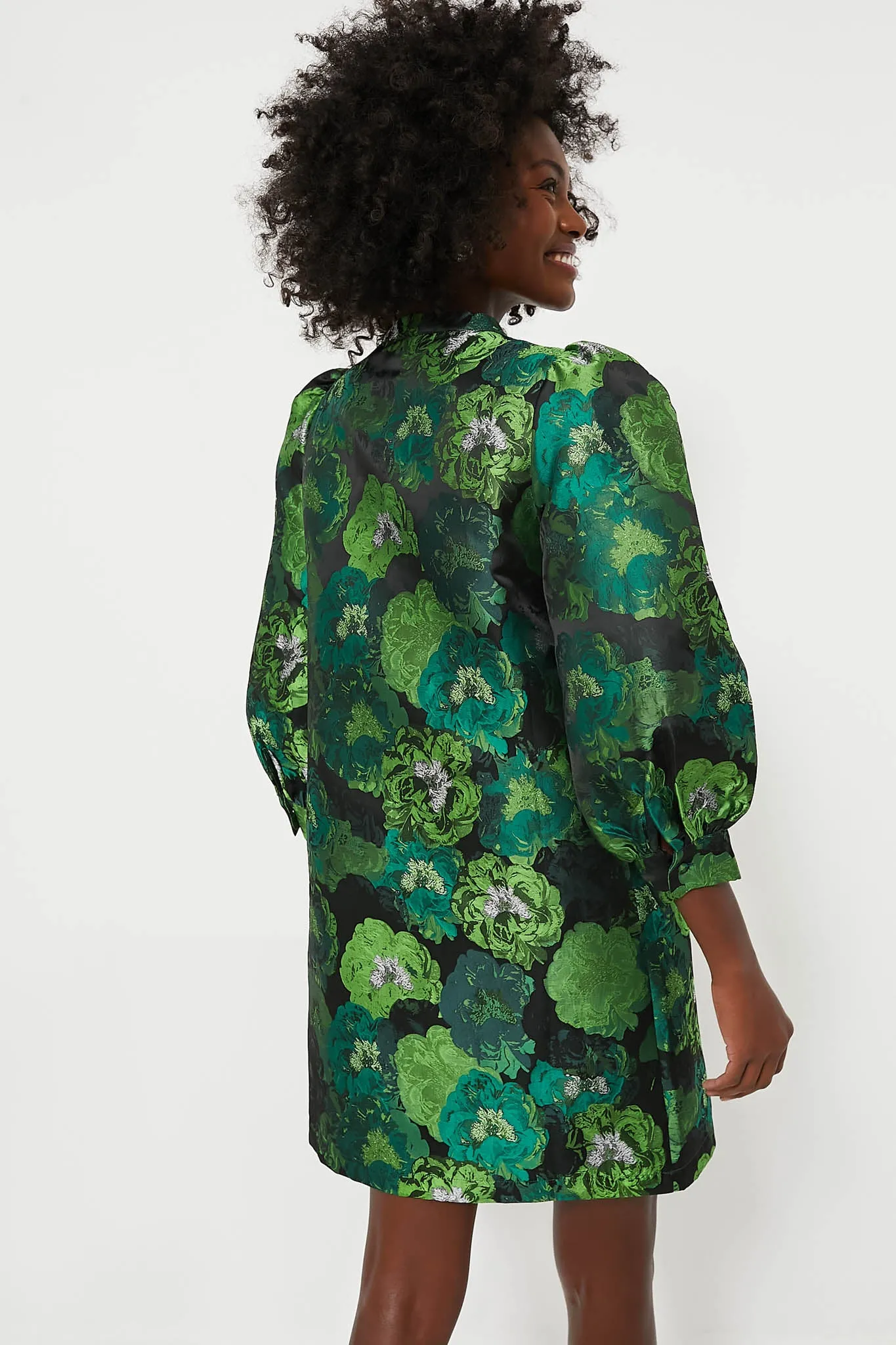 Green Jacquard Samantha Dress