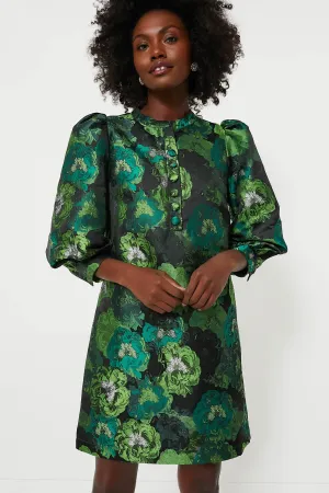 Green Jacquard Samantha Dress