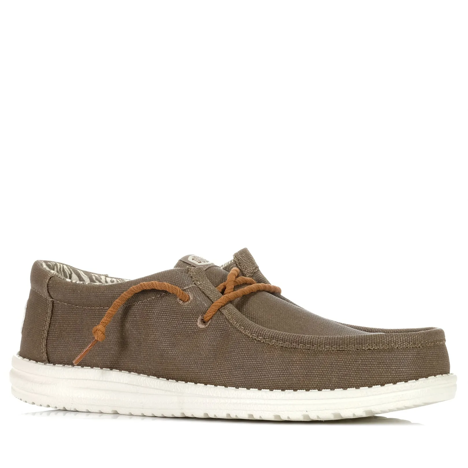 Hey Dude Mens Wally Waxed Canvas Walnut