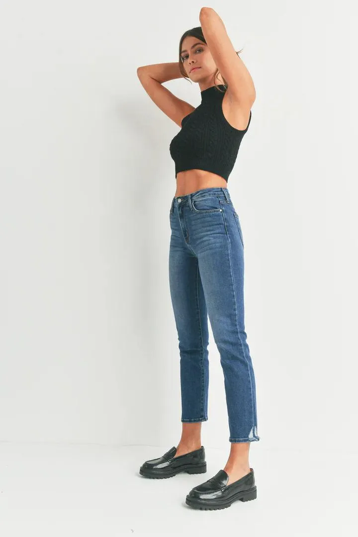 Just Black Slim Straight Distressed Jeans