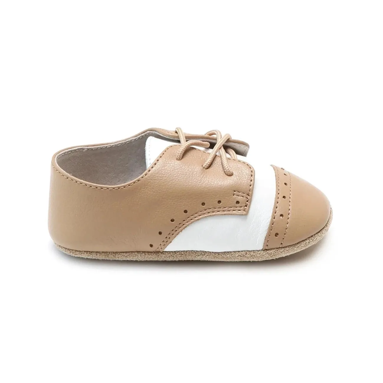 L'Amour Bentley Leather Saddle Crib Shoe