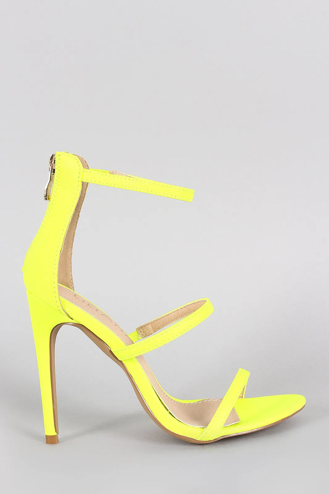 Liliana Neon Triple Straps Single Sole Heel