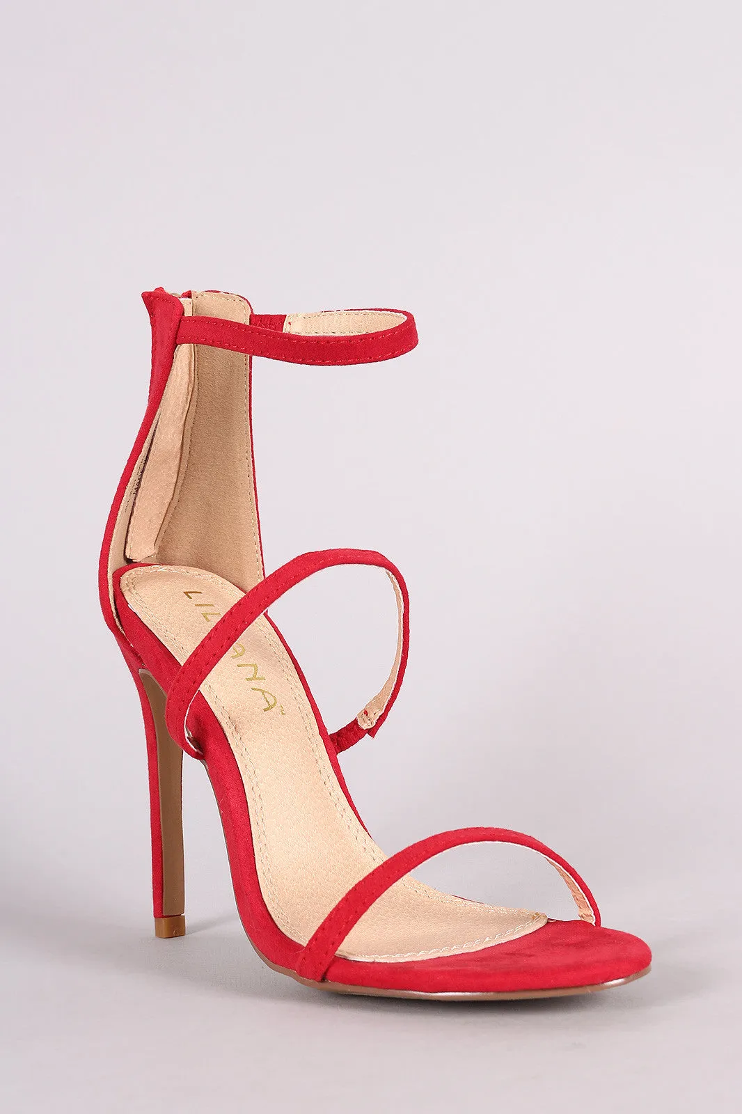 Liliana Suede Triple Straps Single Sole Heel