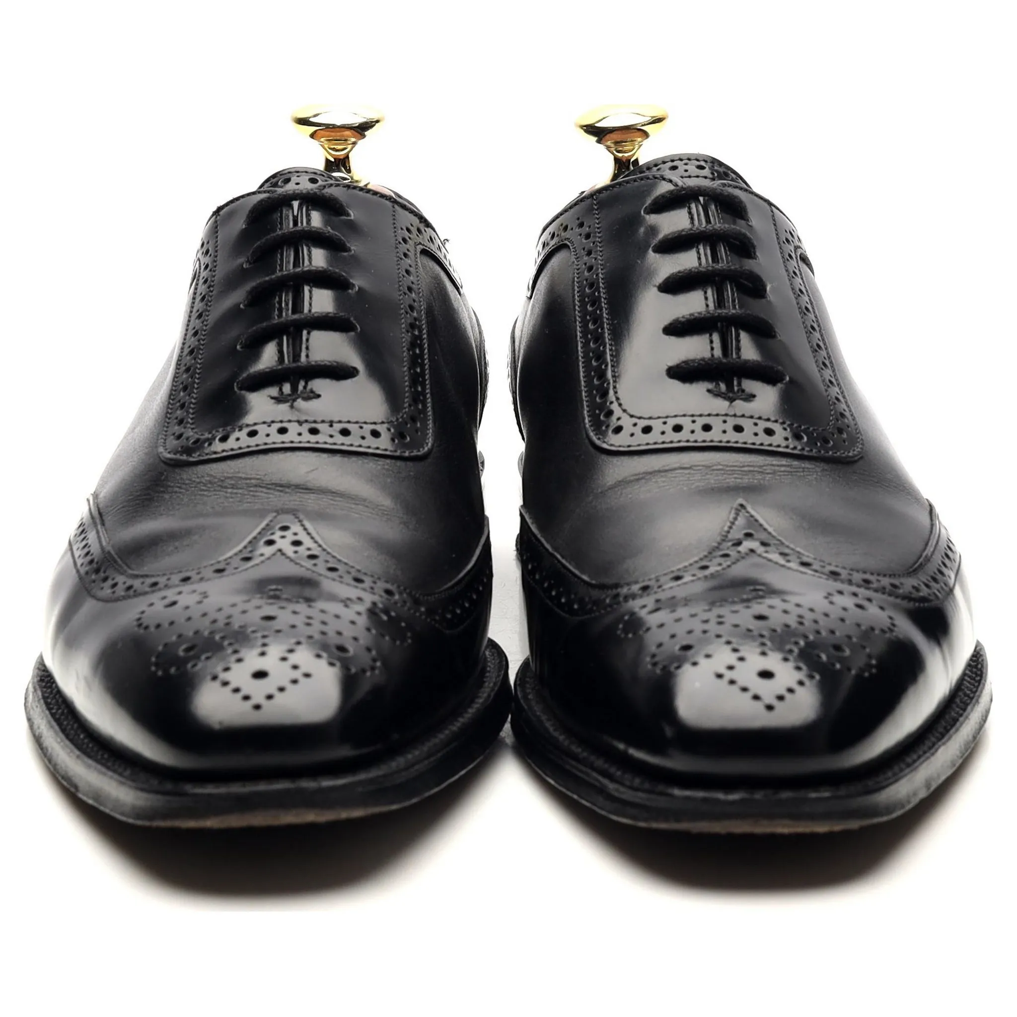 M&S Black Leather Oxford Brogues UK 7 F