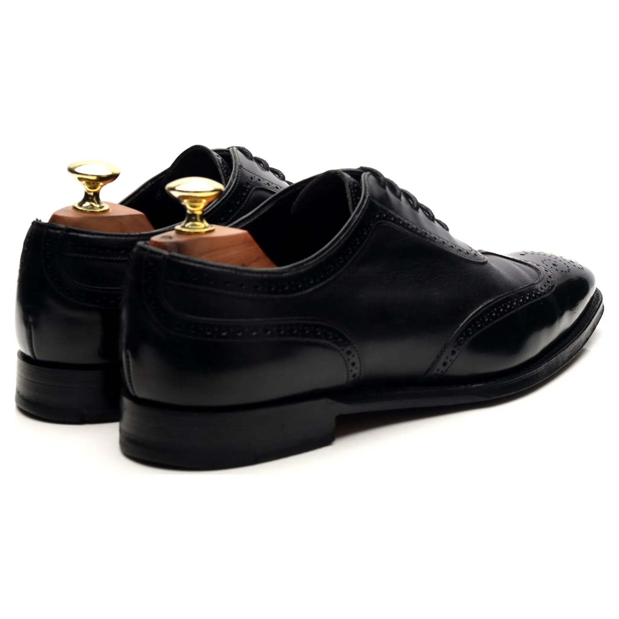 M&S Black Leather Oxford Brogues UK 7 F