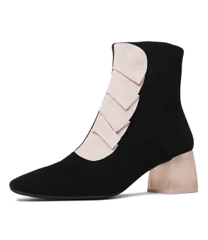 Marzia Black Suede Ankle Boots