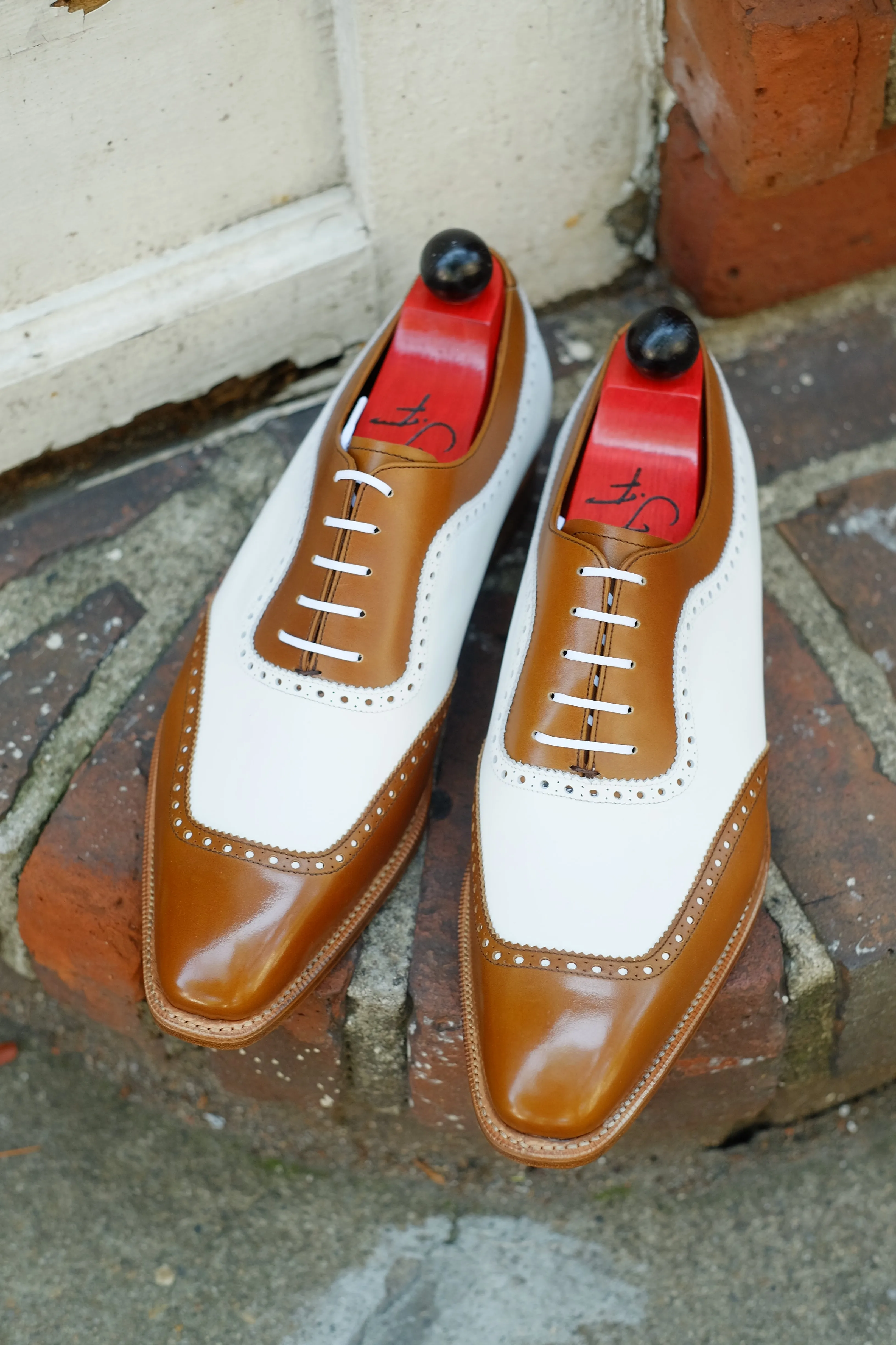 Medina - MTO - Caramel Calf / White Calf - LPB Last - Single Leather Sole