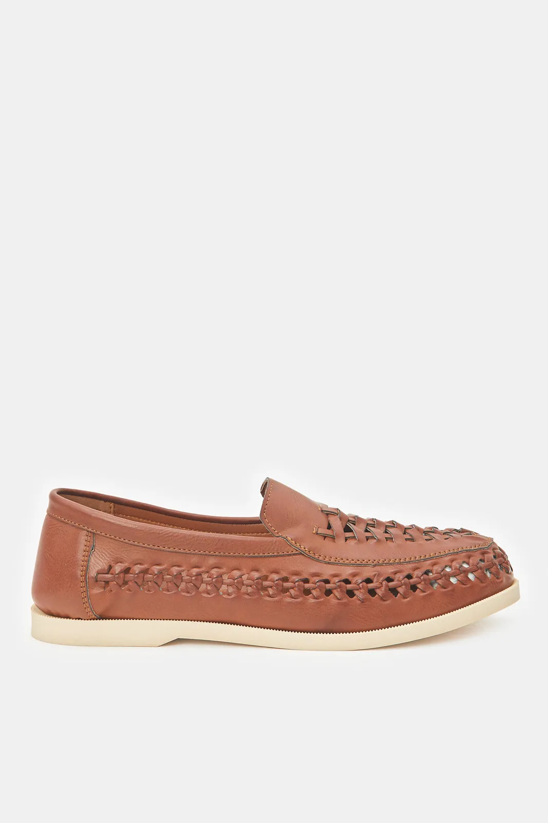 Men Brown Woven Loafers