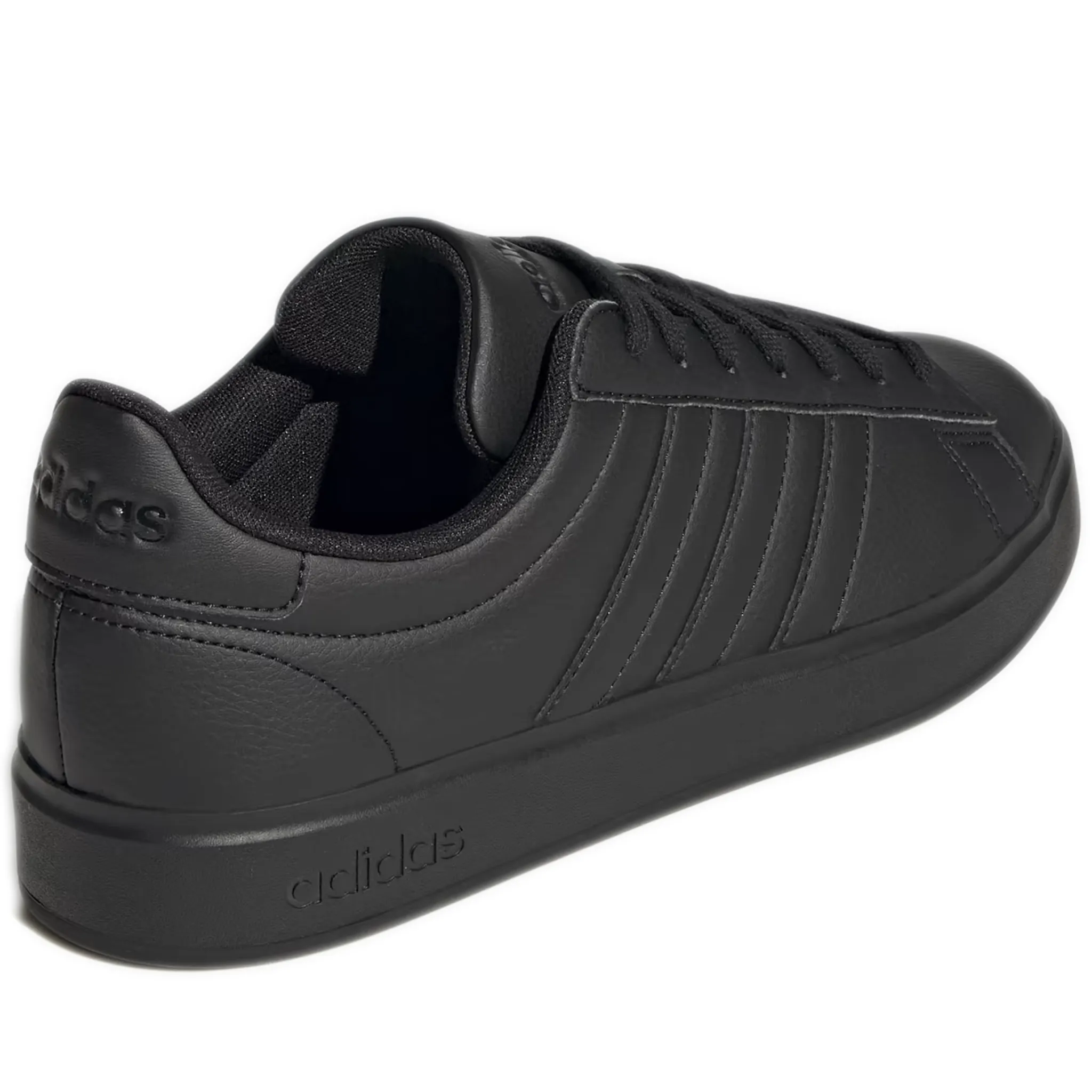 Men's Adidas Grand Court Shoes - Core Black / Core Black / Cloud White