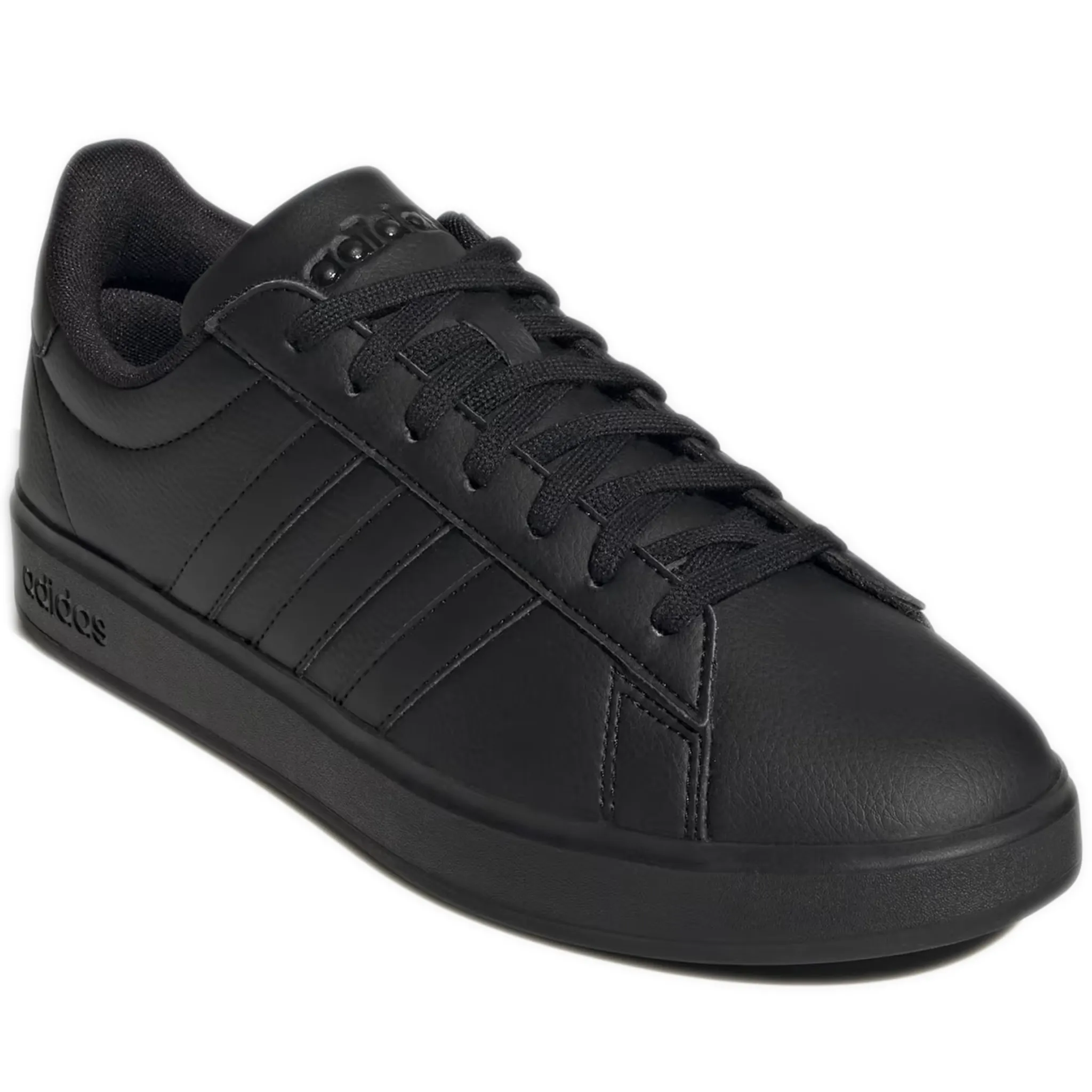 Men's Adidas Grand Court Shoes - Core Black / Core Black / Cloud White