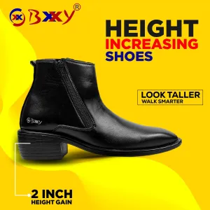 Men's Office Wear Formal Zipper Height Increasing Ankle Boots