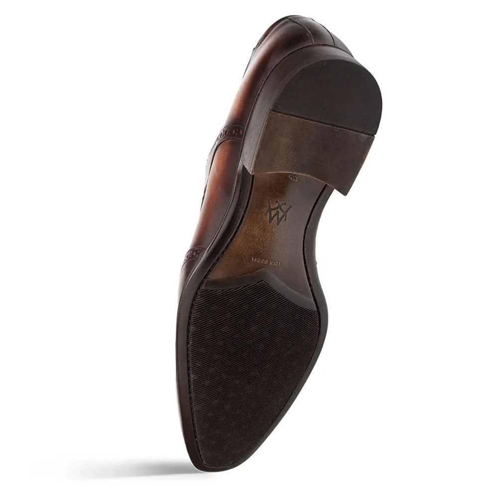 Mezlan Tasso Chestnut Calfskin Leather Derby Oxfords