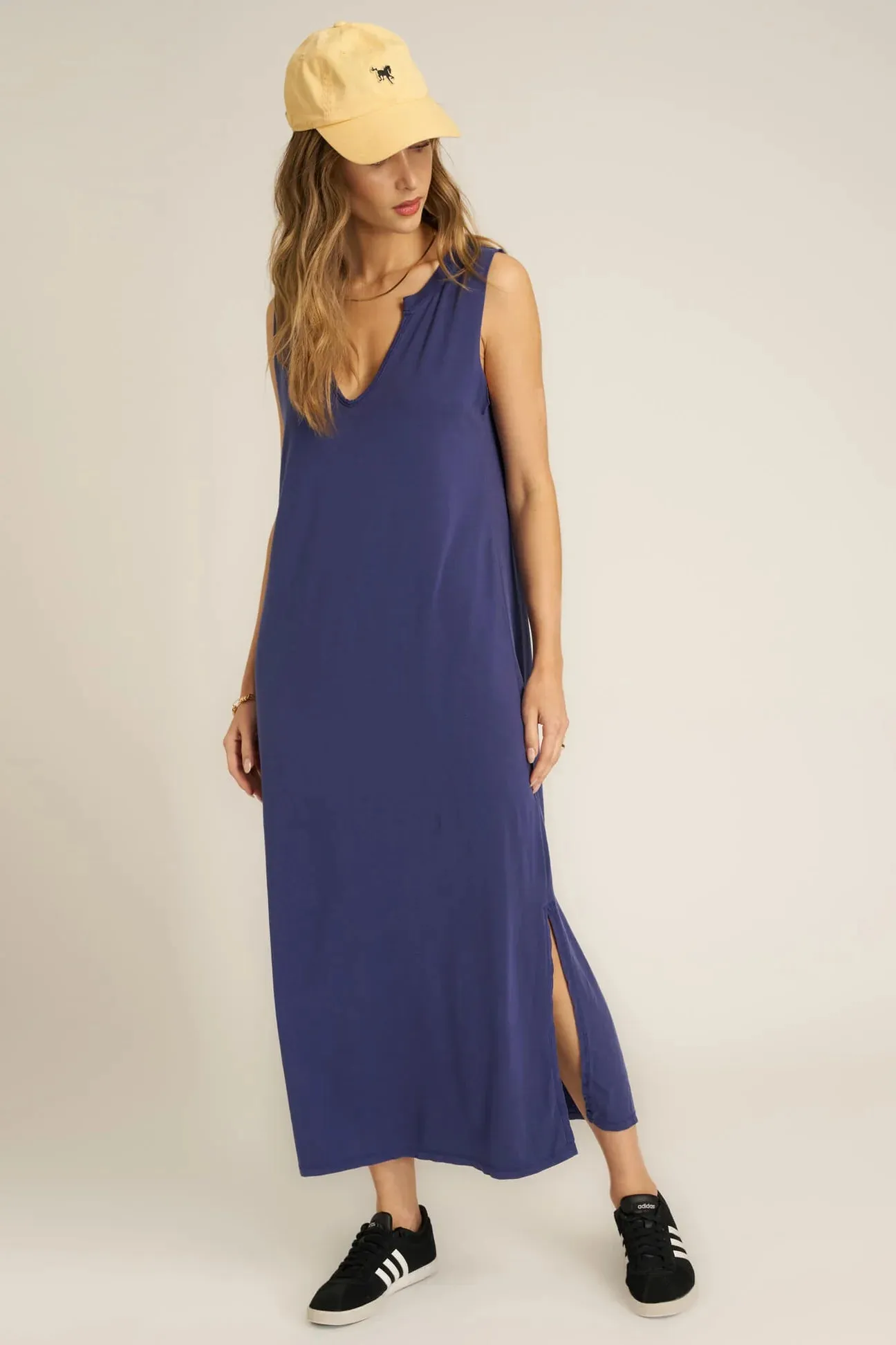 Navy V-Neck Tshirt Maxi Dress