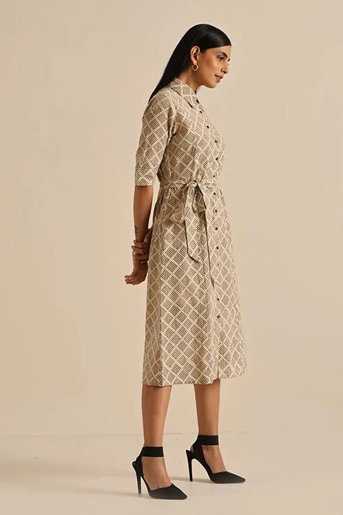 Okhai 'Witty' Pure Cotton Hand Block Printed Dress