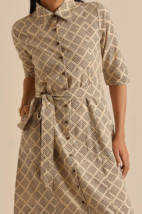 Okhai 'Witty' Pure Cotton Hand Block Printed Dress