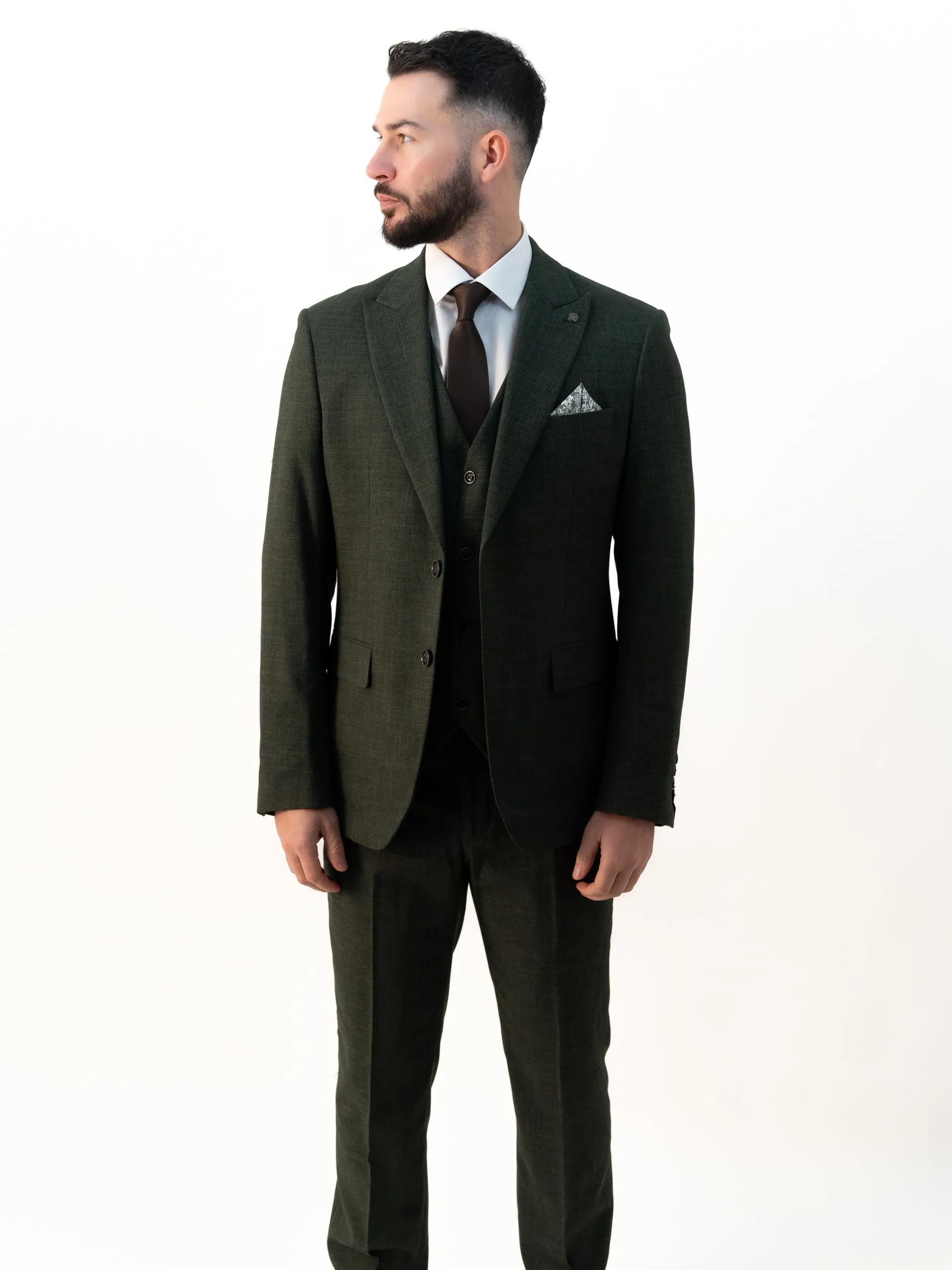 Paolo Sage Green Double Breasted Three Piece Suit