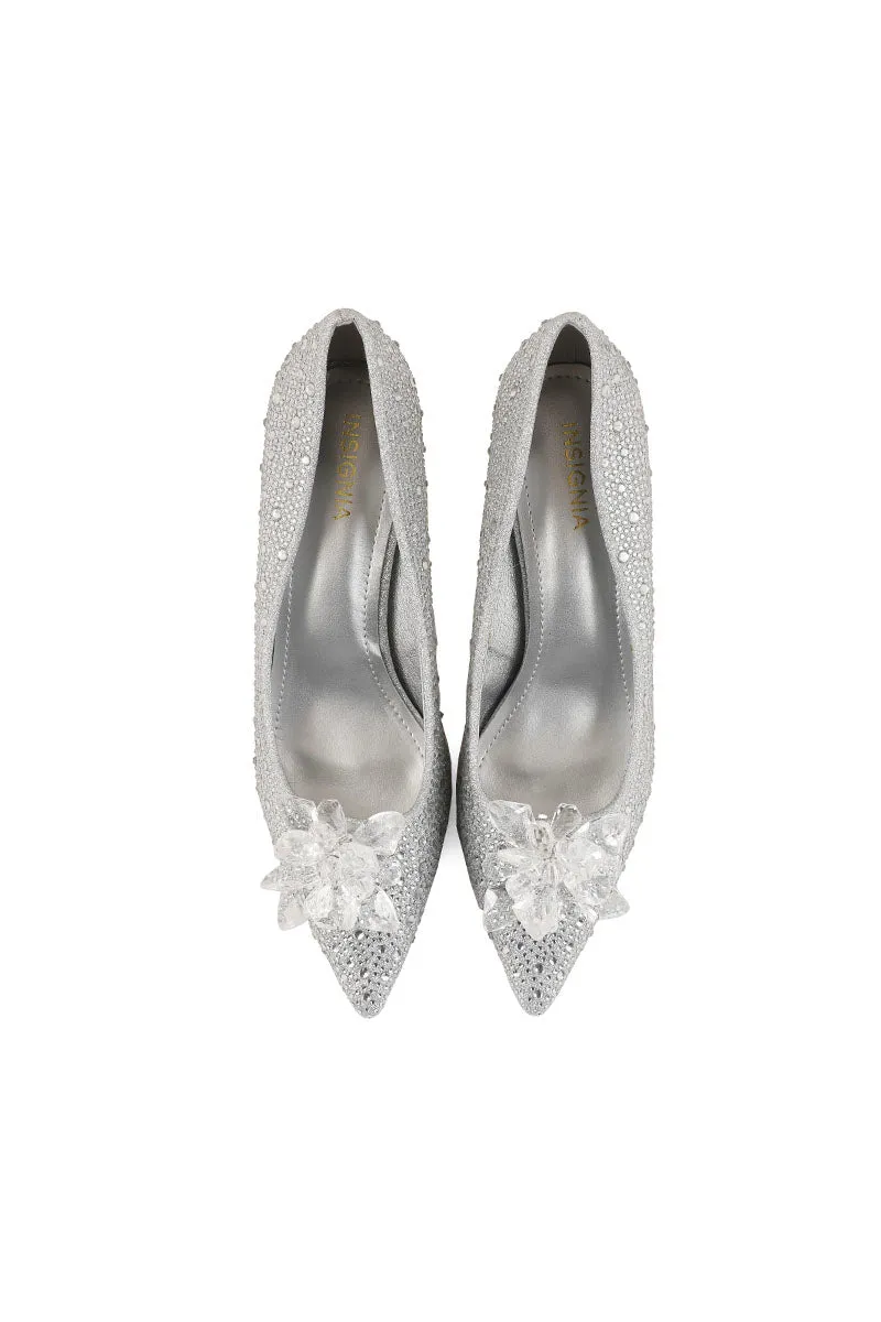 Party Wear Court Shoes I44416-Silver