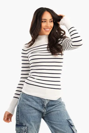 Pullover with Horizontal Stripes