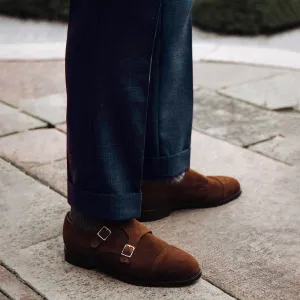 suede monk straps- Tan