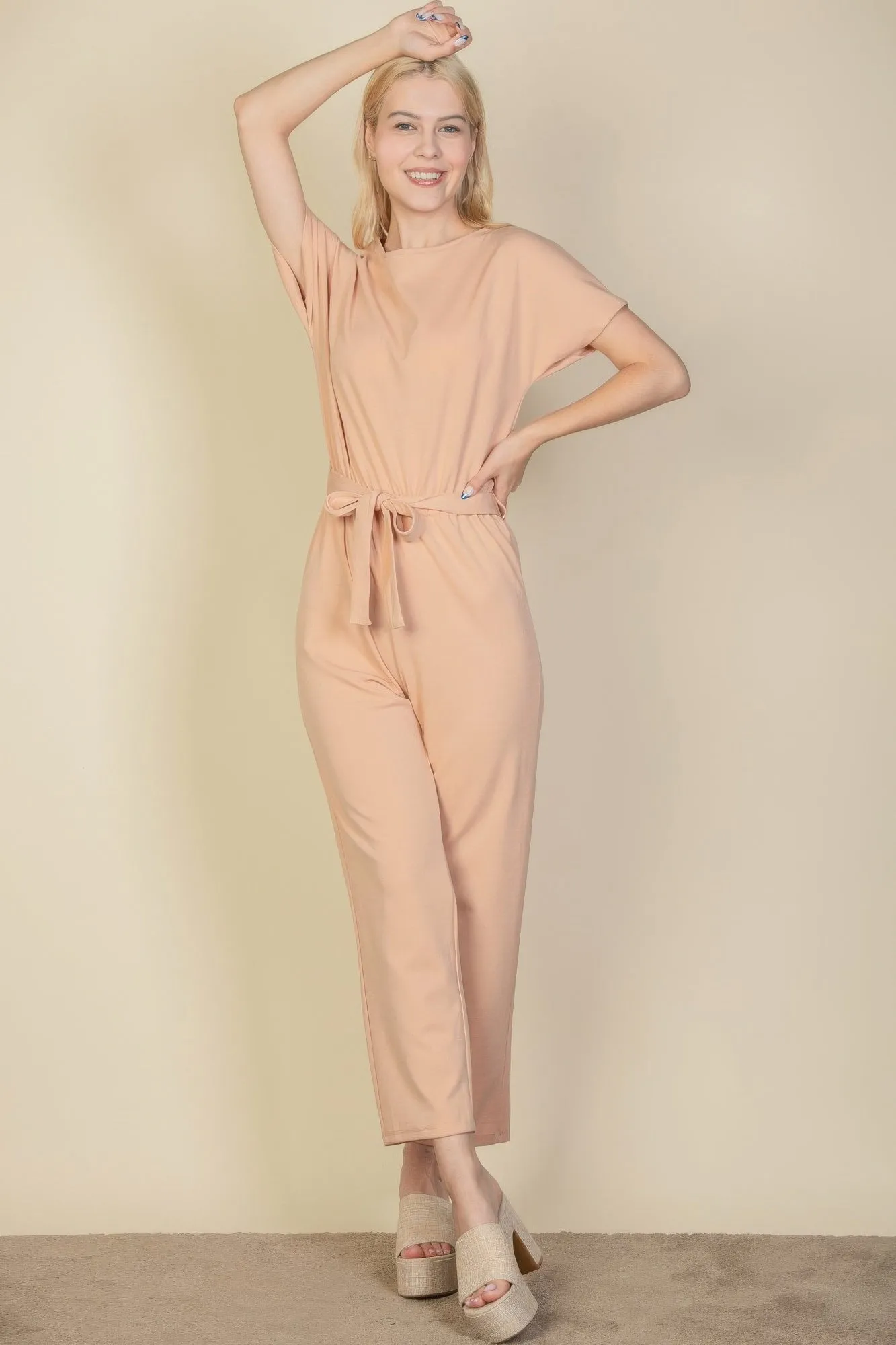 Tie Waist Relaxed Jumpsuit